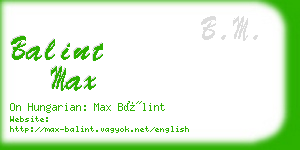 balint max business card